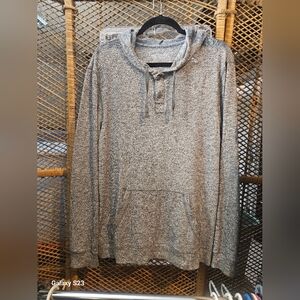 Urban Pipeline Heather Gray Long Sleeve Henley Hoodie